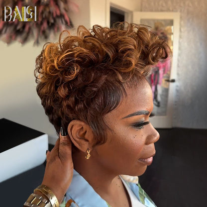 Honey Brown Finger Wave Full Lace Wig