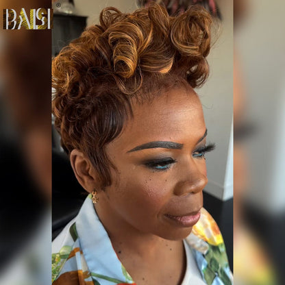 Honey Brown Finger Wave Full Lace Wig