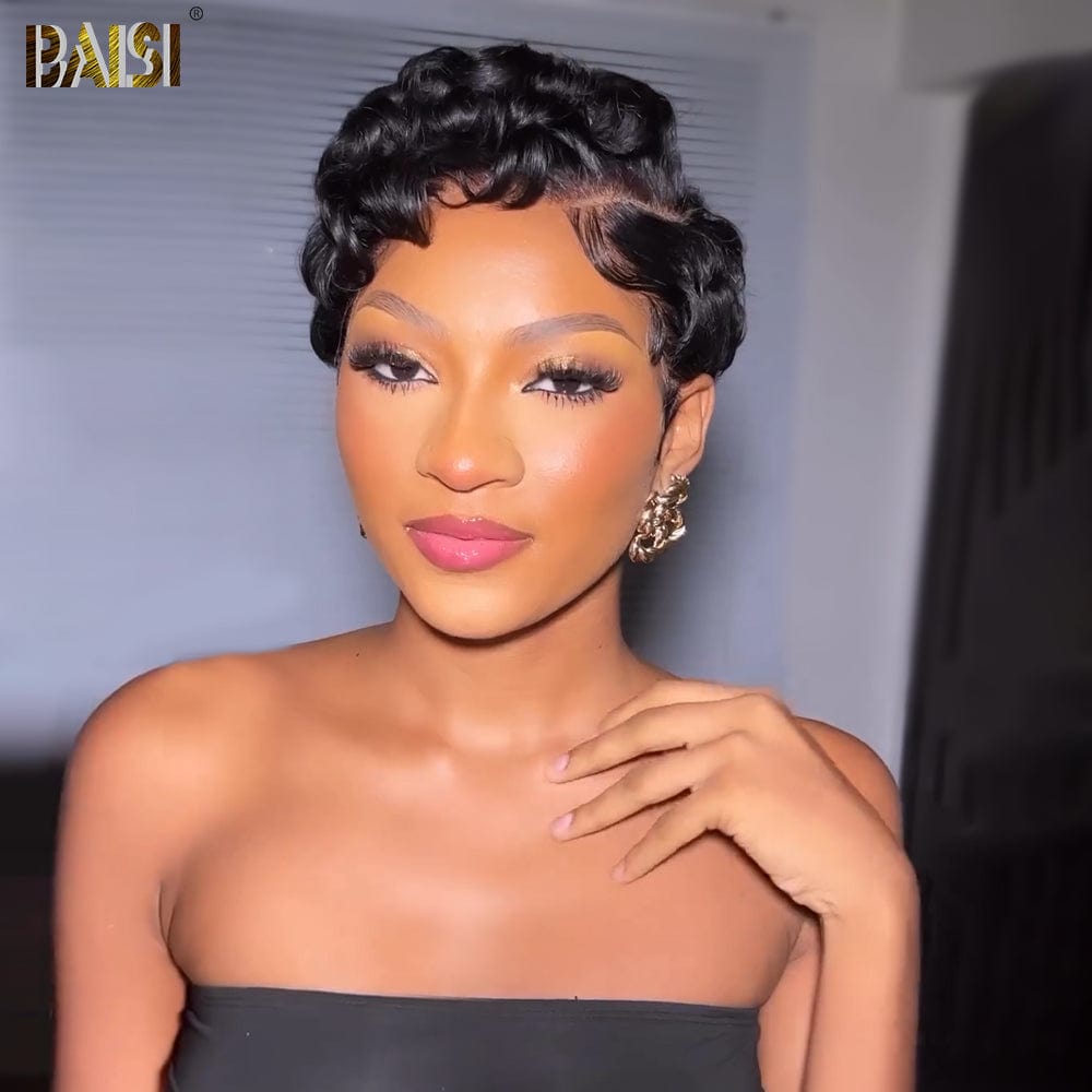 Sexy Finger Wave Pixie Lace Wig