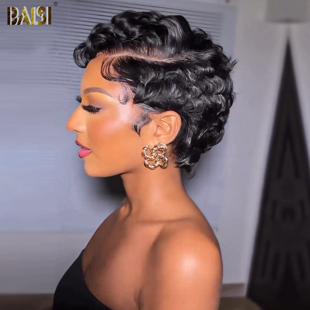 Sexy Finger Wave Pixie Lace Wig