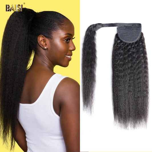 Ponytail Clip In Human Hair Extensions For Black Women