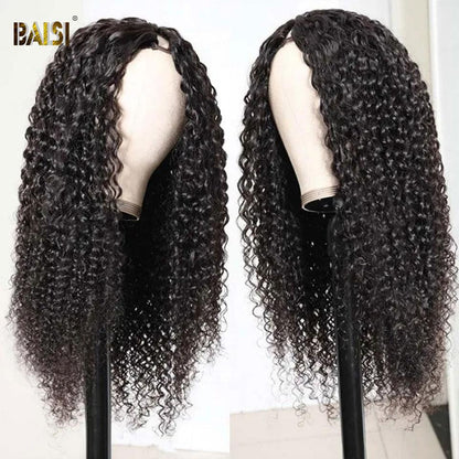 U Part Wig Curly 100% Human Hair Wigs