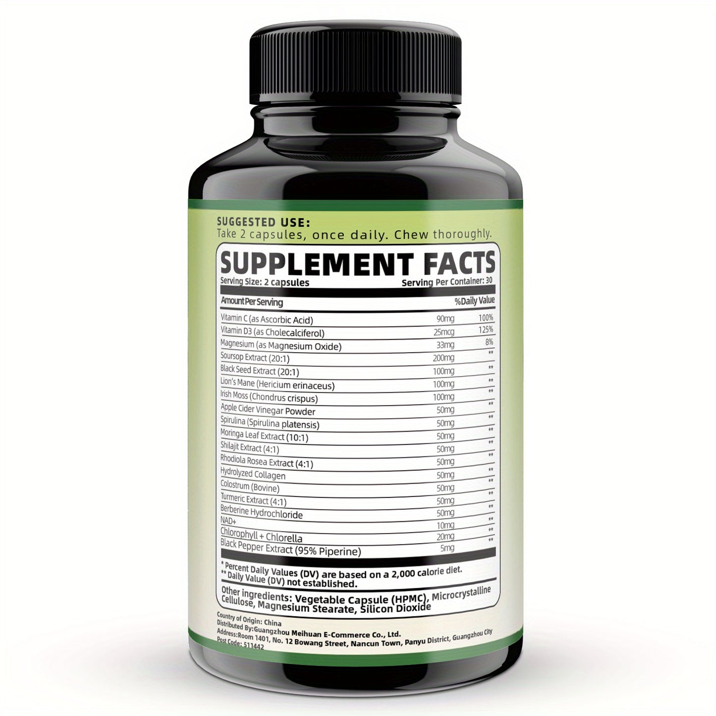 Soursop Graviola Capsules  60 CAPSULES  for Men and Women