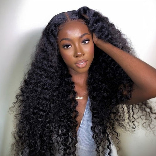 9x6 HD Lace Deep Wave Glueless Pre Cut Lace Wig Pre Bleached Tiny Knots Wig