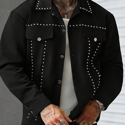 1pc Men Casual Versatile Academy Style Jacket | Rhinestones