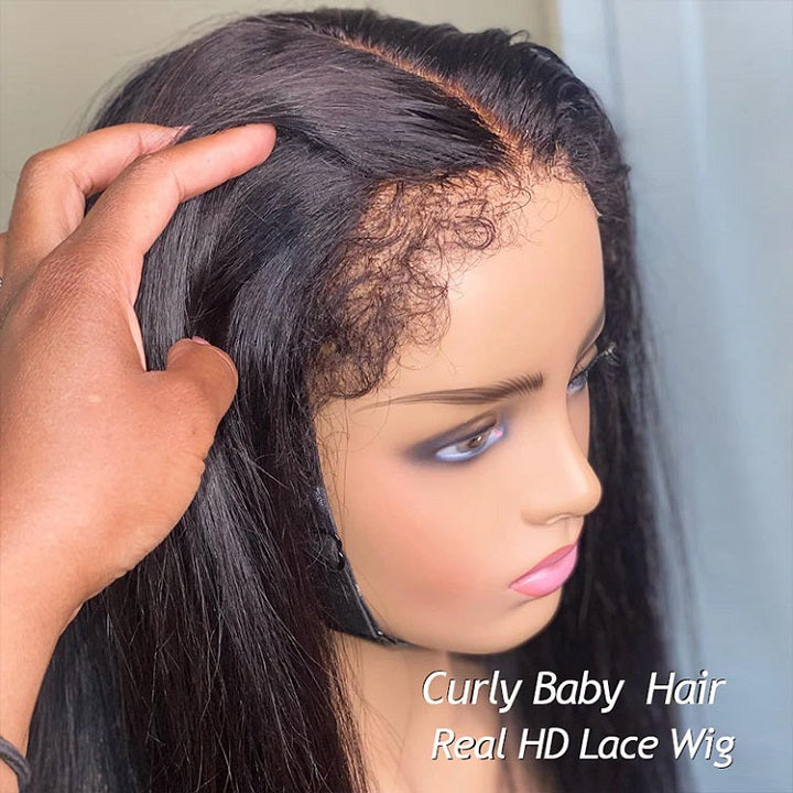 Flash Deal $159.99 20" 4C Edge Straight 13x4 Lace Frontal Human Hair Wig