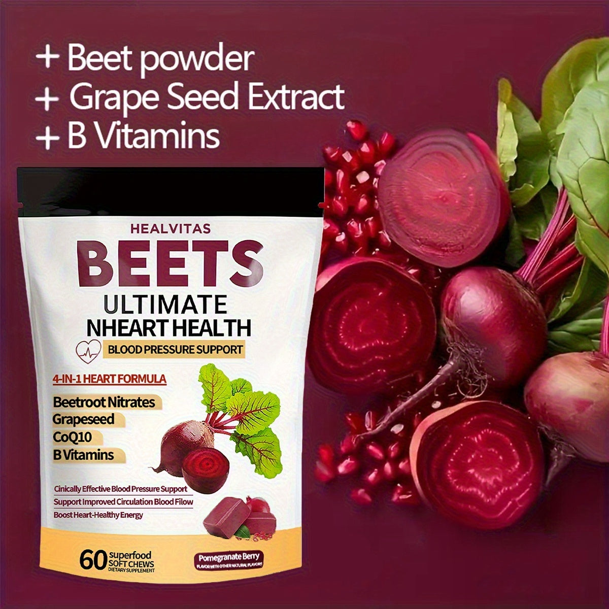 Beetroot Chewable Gummies Contains COQ10