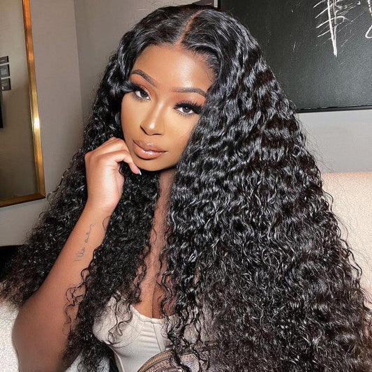 13x4 Lace Glueless Deep Wave Wig 5x5 Lace Preplucked Human Hair Wigs