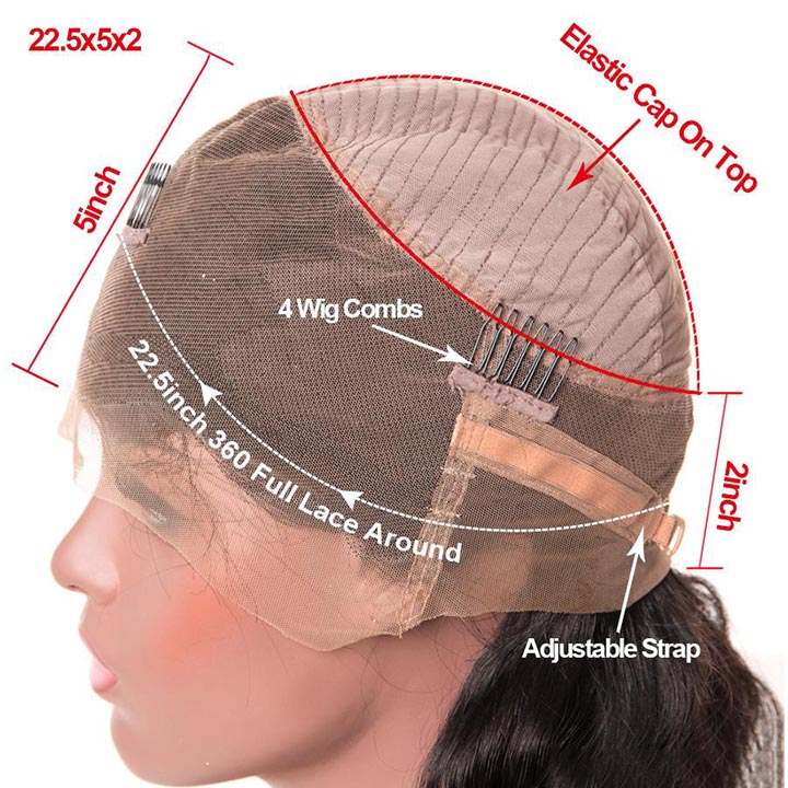 360 Pre plucked Kinky Straight Lace Frontal Wigs With Baby Hair