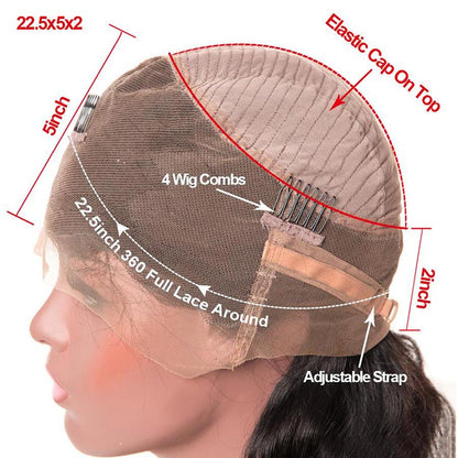 360 Pre plucked Kinky Straight Lace Frontal Wigs With Baby Hair