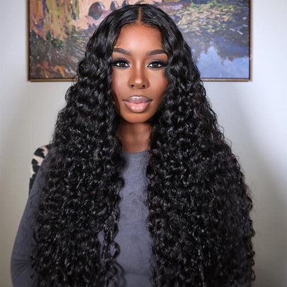 (Super Deal) $149=28" 5x5 Lace Water Wave Glueless Human Hair Wig