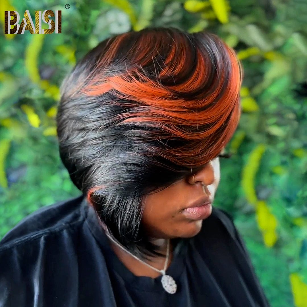 BAISI Fashion Side Part BoB With Ginger Color