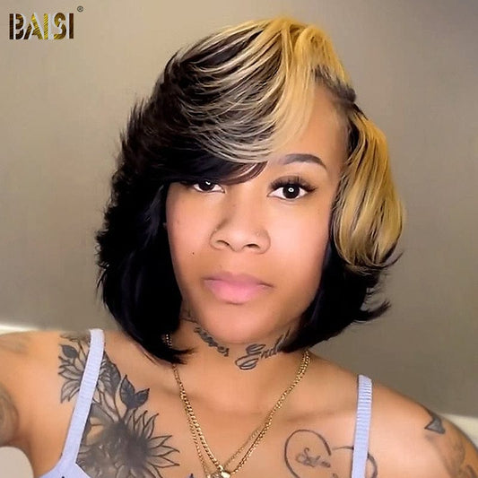 BAISI Fashion Side Part BoB With Honey Blonde