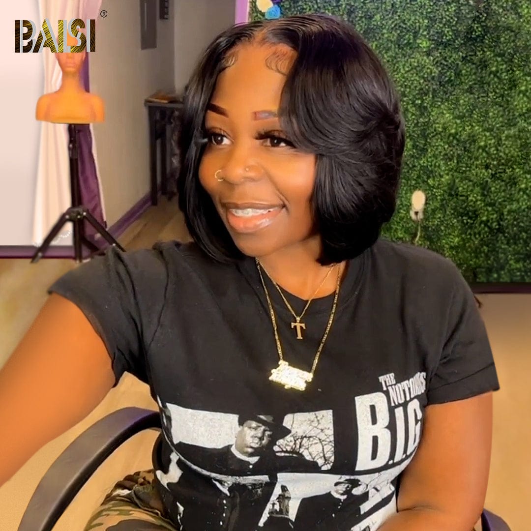 BAISI Fashion Wavy Bleached Knots BoB Wig