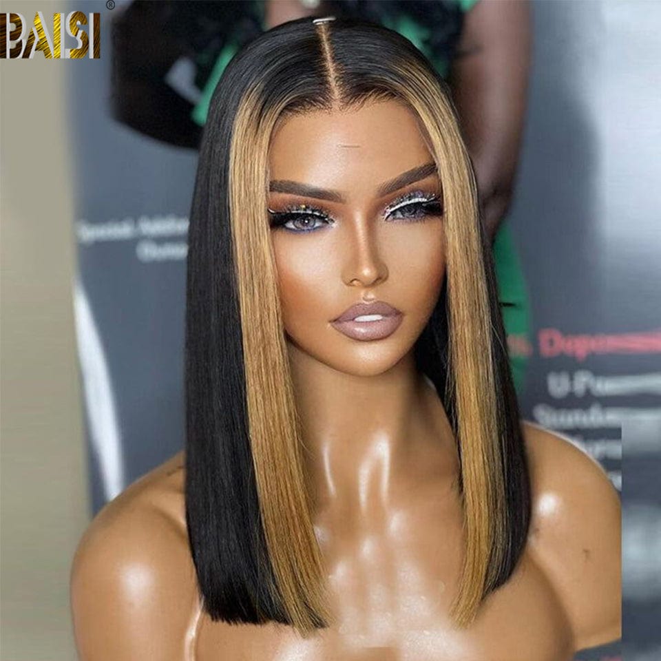 BAISI  Highlight Straight BoB Closure Wig