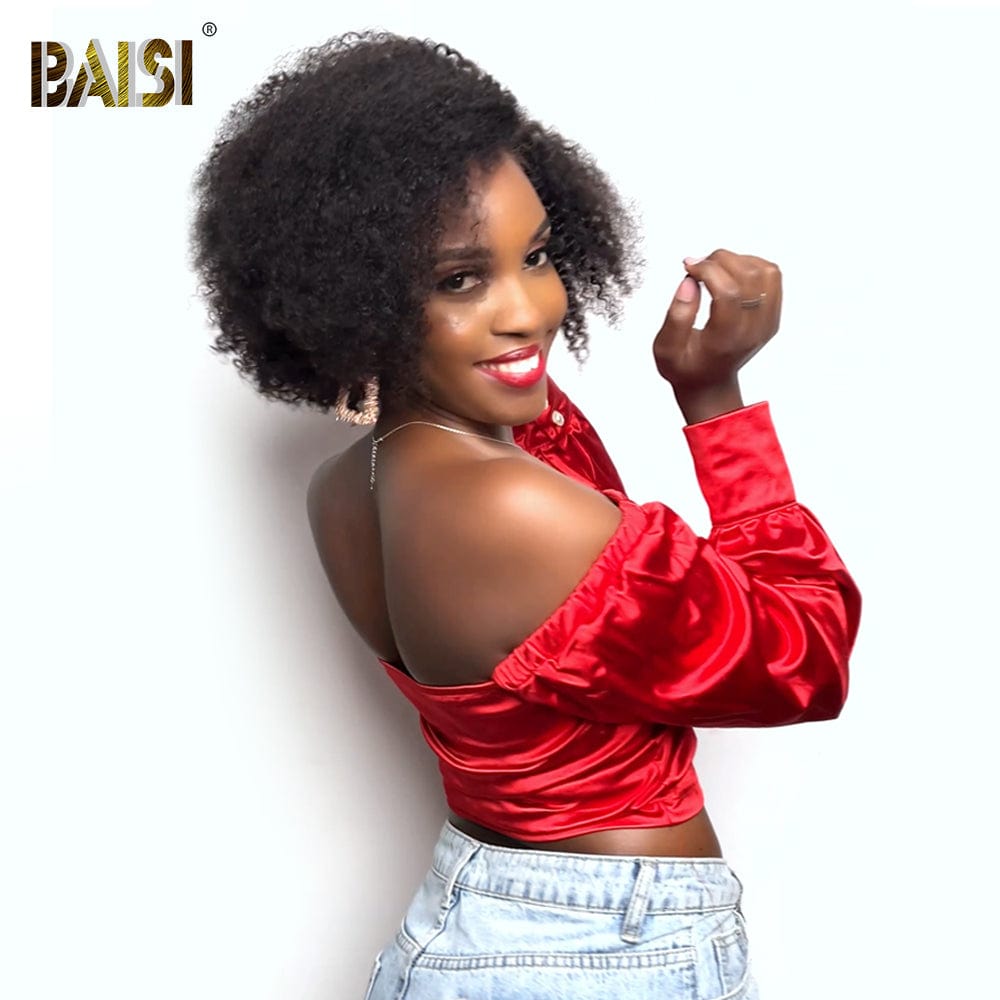 BAISI Sexy Afro Curl Lace BoB Wig