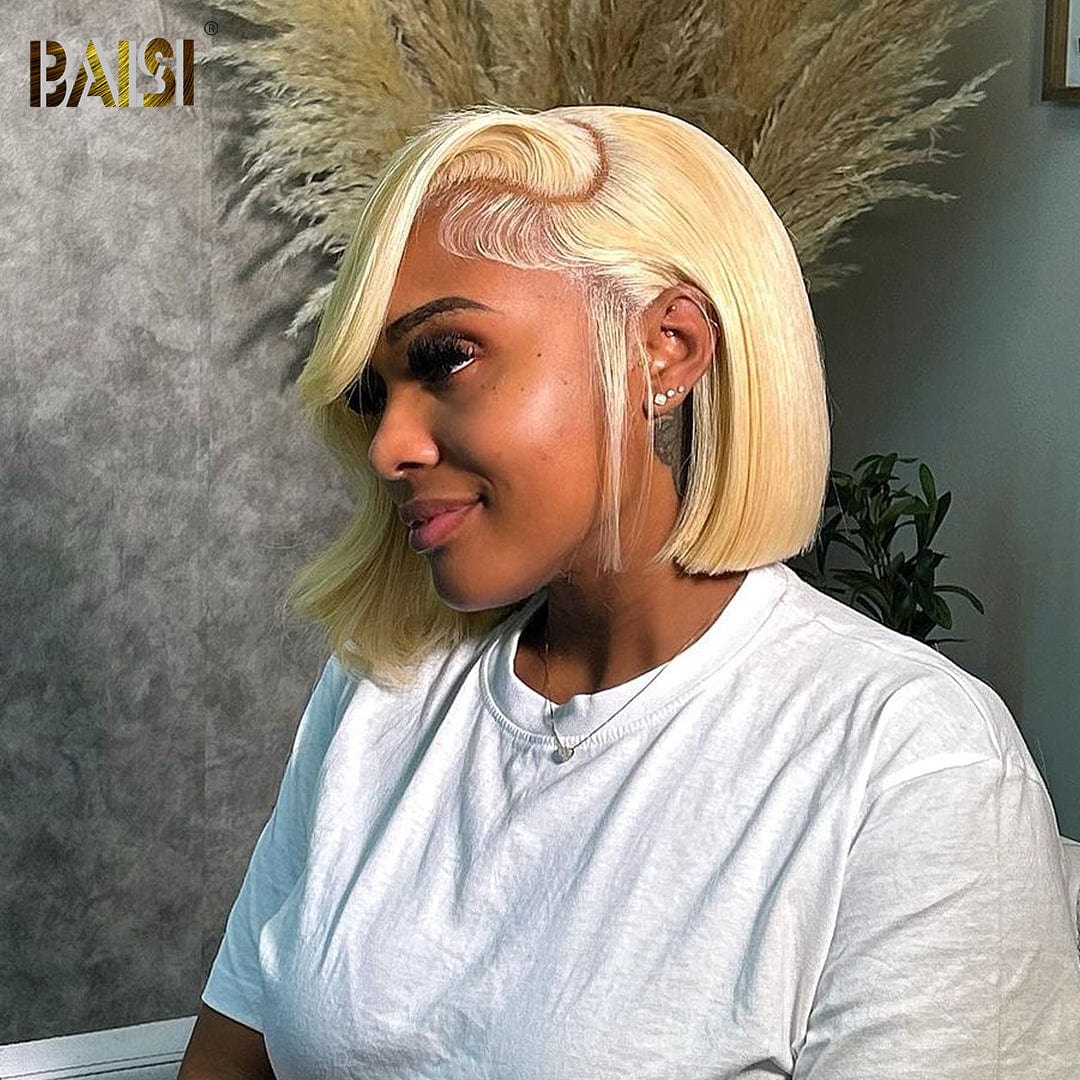 BAISI Sexy Side Part Blonde Wavy Wig