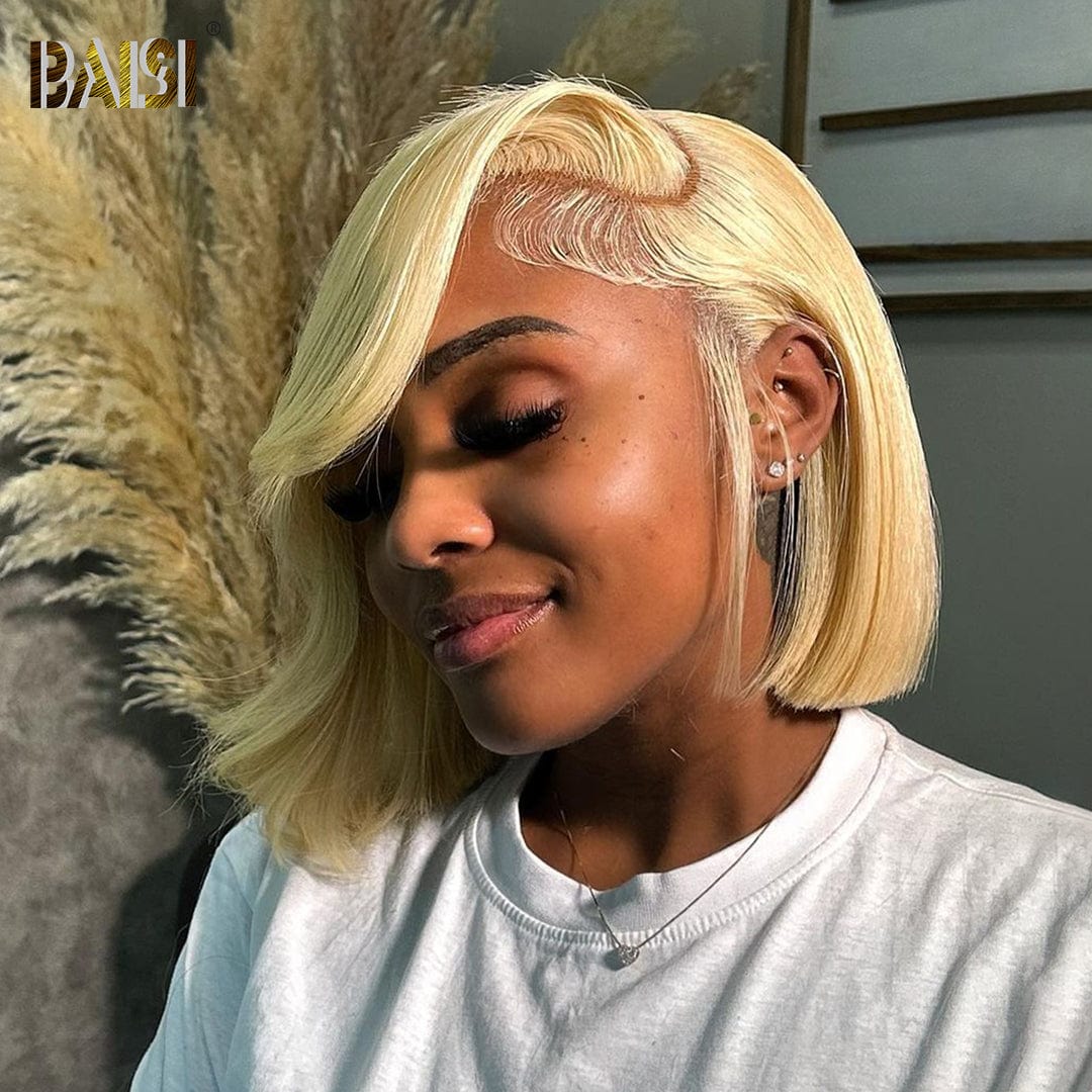 BAISI Sexy Side Part Blonde Wavy Wig