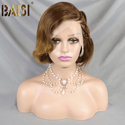 BAISI Color Short Wig With Braid