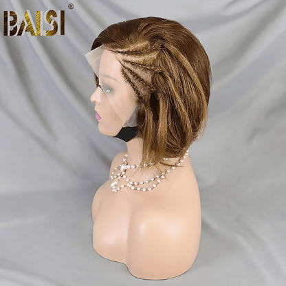 BAISI Color Short Wig With Braid