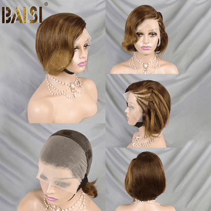 BAISI Color Short Wig With Braid