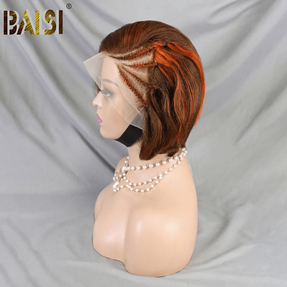 BAISI Color Short Wig With Braid