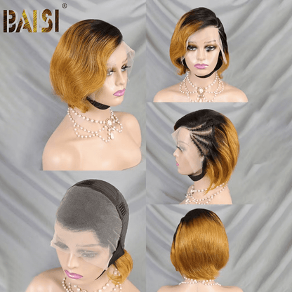 BAISI Color Short Wig With Braid