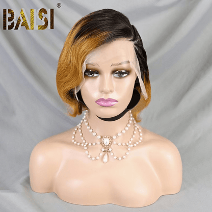 BAISI Color Short Wig With Braid