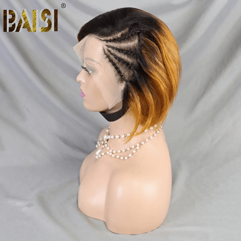 BAISI Color Short Wig With Braid