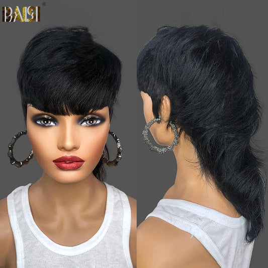 Short Mullet Glueless Wig