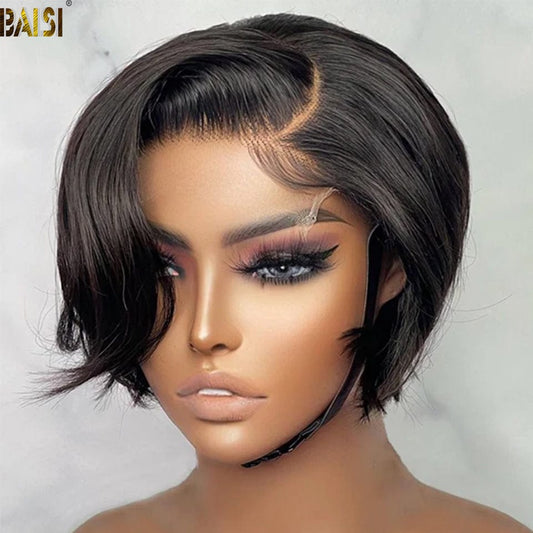 BAISI Short Pixie Cut Closure Wig