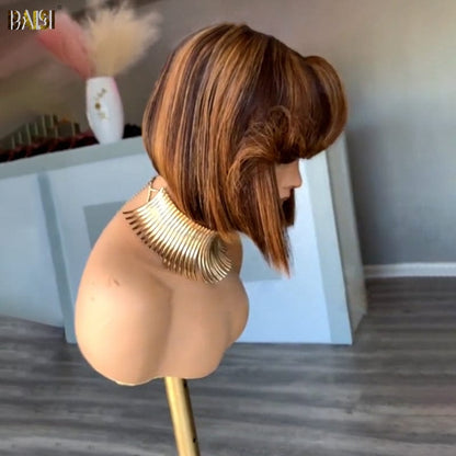 BAISI Side Part Highlight Short BoB Wig