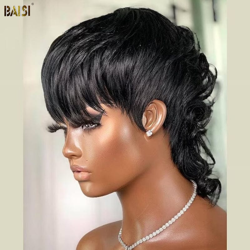 Stunning Mullet Wig with Bangs