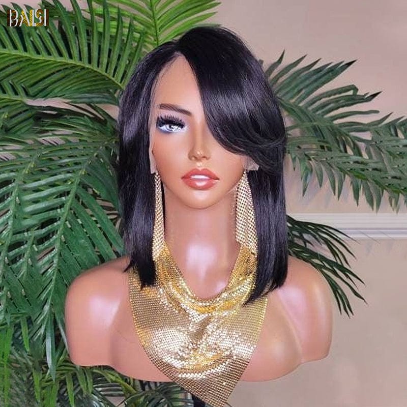 BAISI Swoop Bang Hairstyle Bob Cut  Lace Front Wig