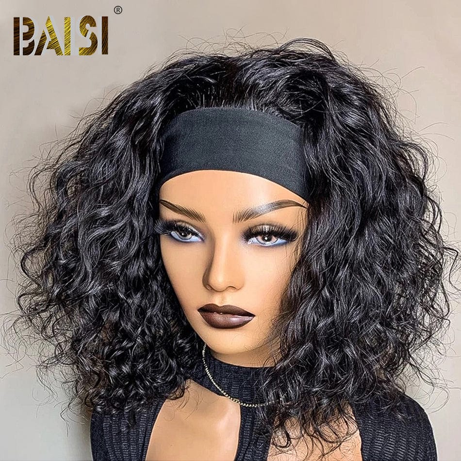 BAISI Water Wave Headband Full Density Wig