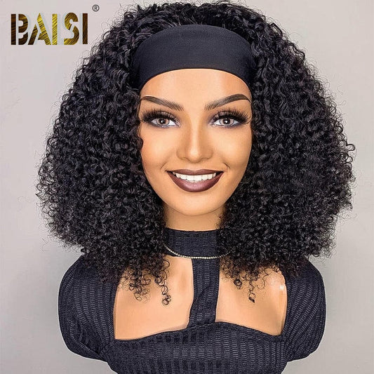 BAISI Kinky Curly Headband Full Density Wig