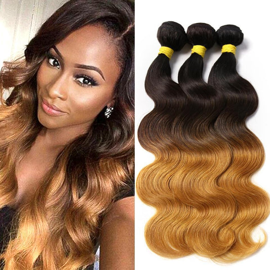 10A Ombre Body Wave Hair 1b/4#/27#