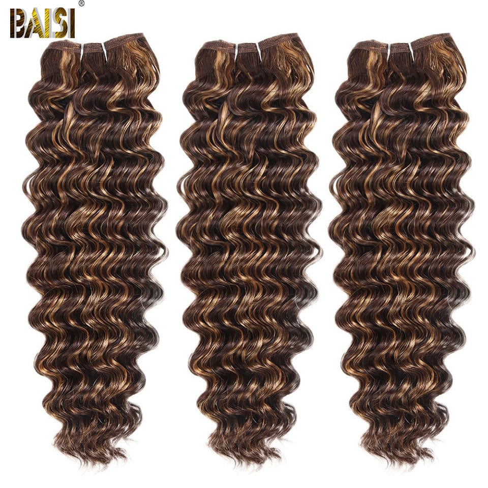 Highlight Bundles Deep Wave Weave Human Hair 10A Grade