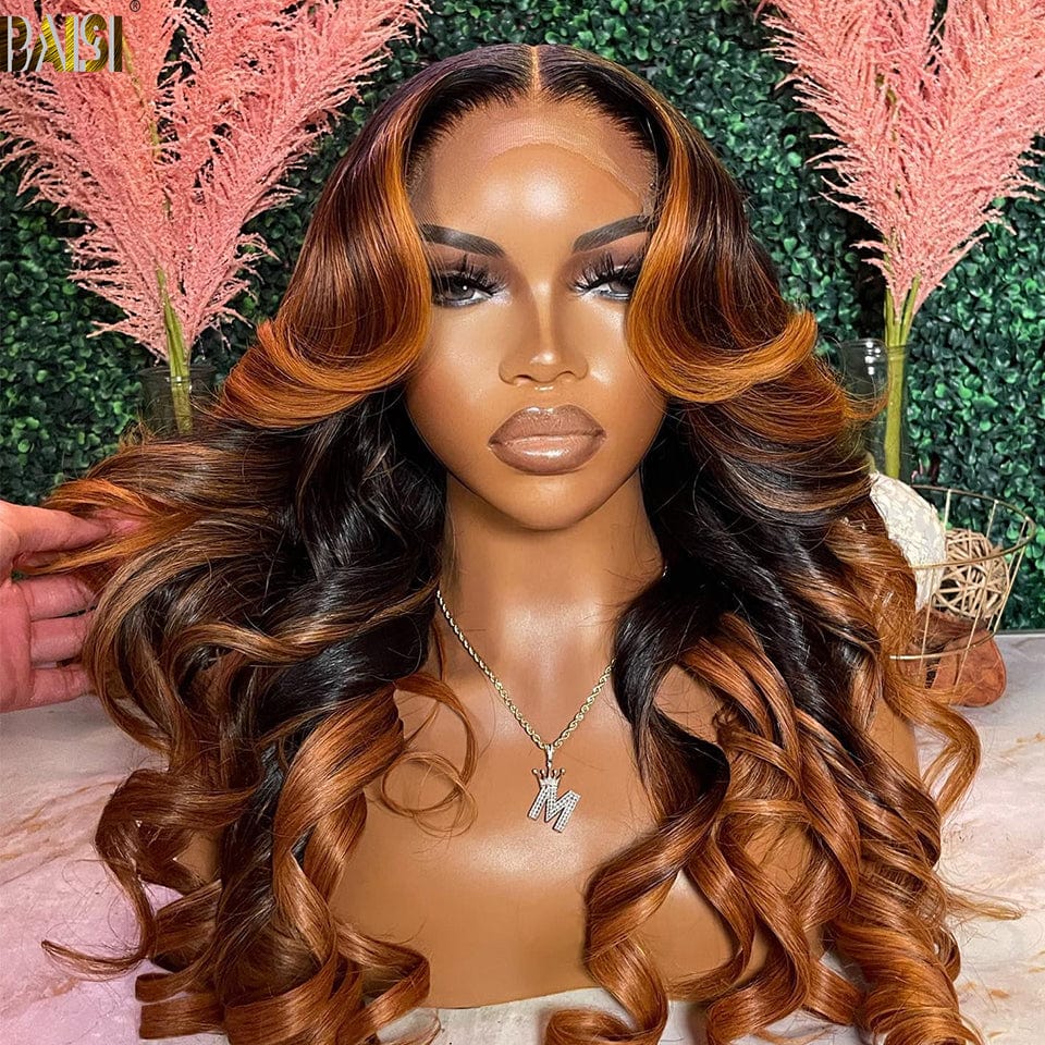 BAISI 24 Inch Wavy Color Wig