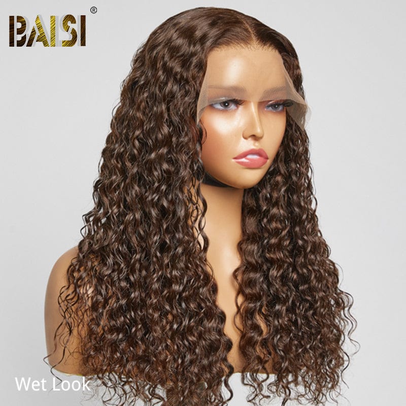 BAISI Brown Curly lace frontal wig