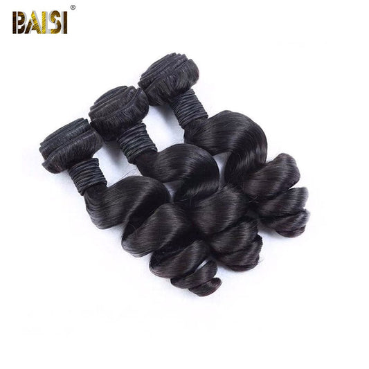 BAISI 10A Hair Weave Brazilian Virgin Hair Loose Wave