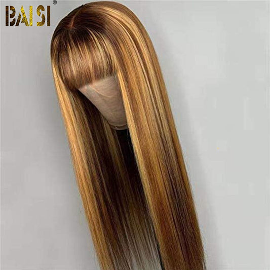 Baisi #4Mix27 Machine Made long Straight Wig With Bang