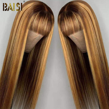 Baisi #4Mix27 Machine Made long Straight Wig With Bang