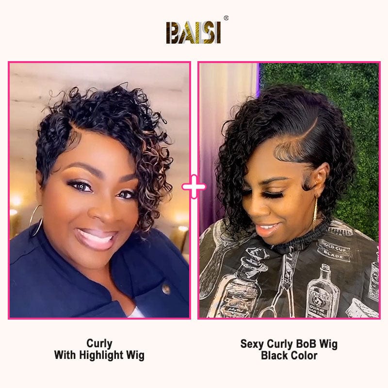 BAISI Fashion Curly With Highlight Wig