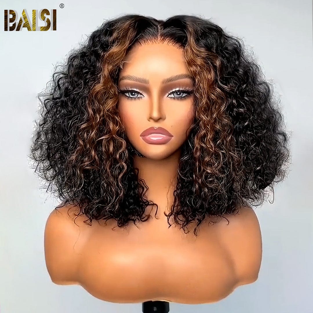 BAISI Fashion Highlight Honey Blonde Culy BoB Wig