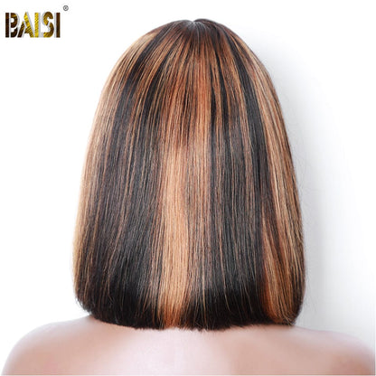 Baisi Machine Made Straight With Bang Color BoB Wig