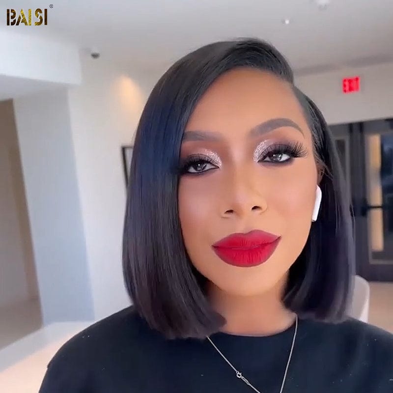 BAISI Pre-Cut Lace Glueless Straight BoB Wig