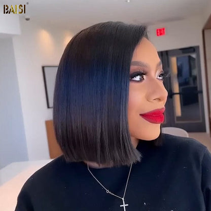 BAISI Pre-Cut Lace Glueless Straight BoB Wig