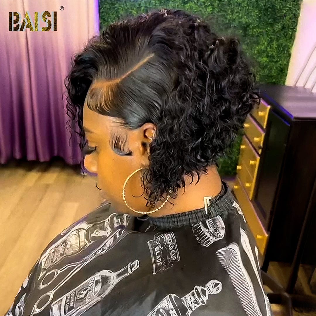 BAISI Sexy Curly BoB Wig Black Color