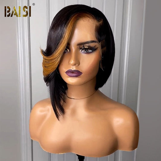 BAISI Sexy Side Part Wavy With Highlight Short Wig